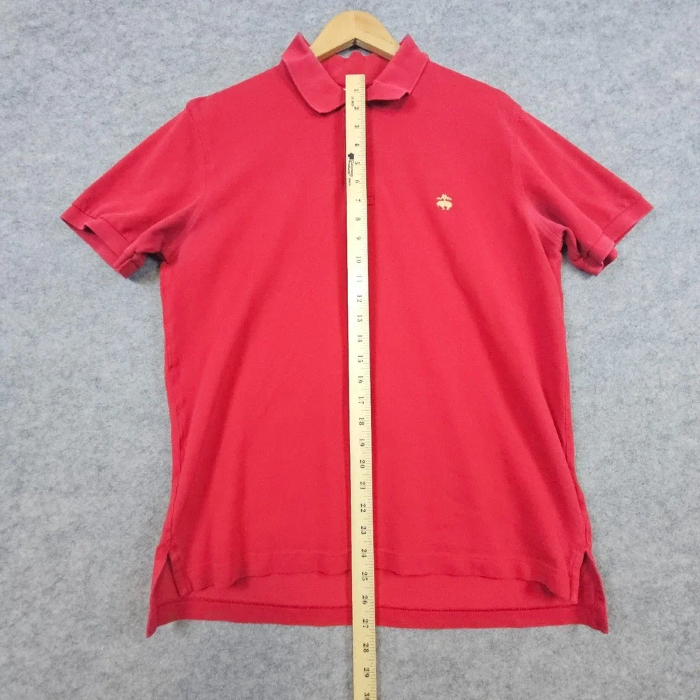 Brooks Brothers Men's‎ Red Knit Polo Shirt Size L Slim Fit 100% Cotton STAINS